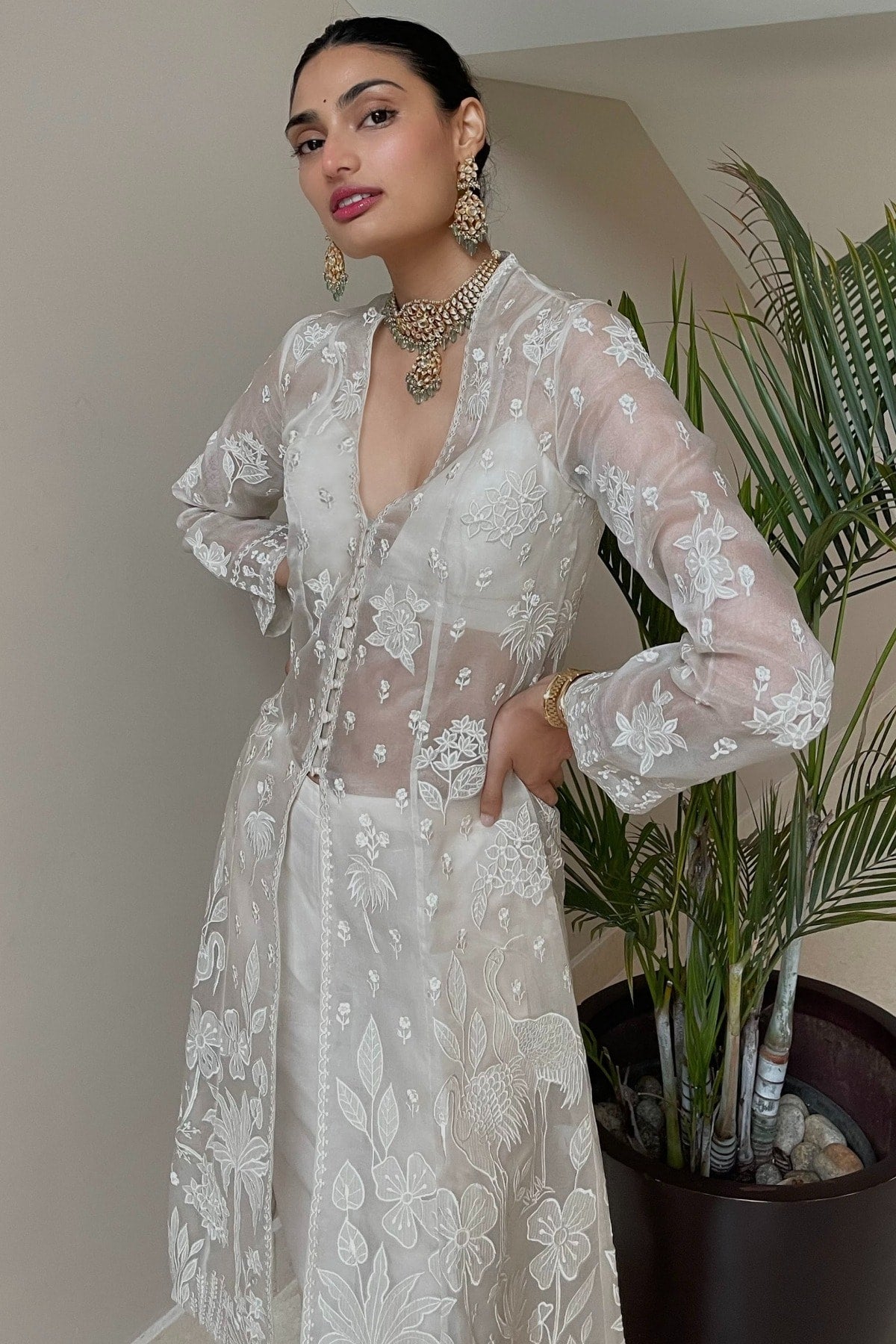 Athiya Shetty in Three-Piece Silk Ensemble