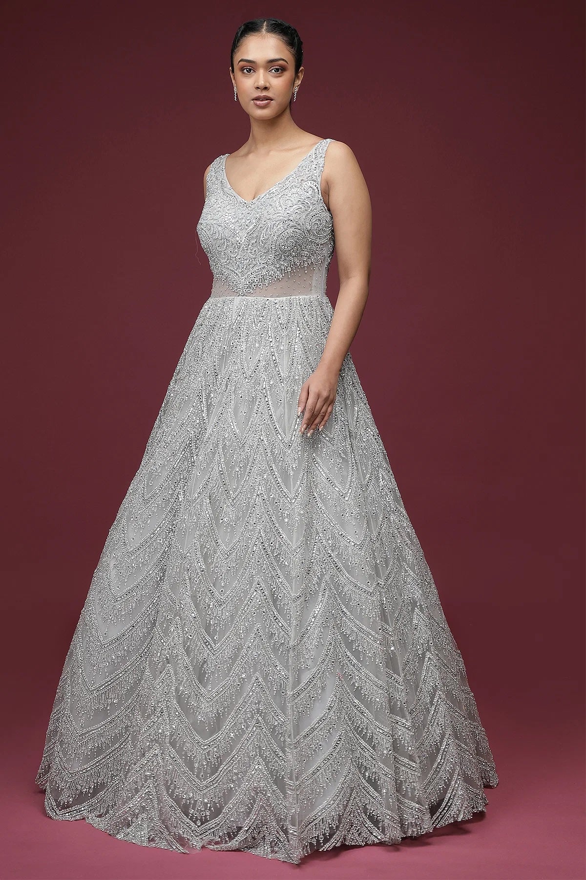 Ball gown grey best sale