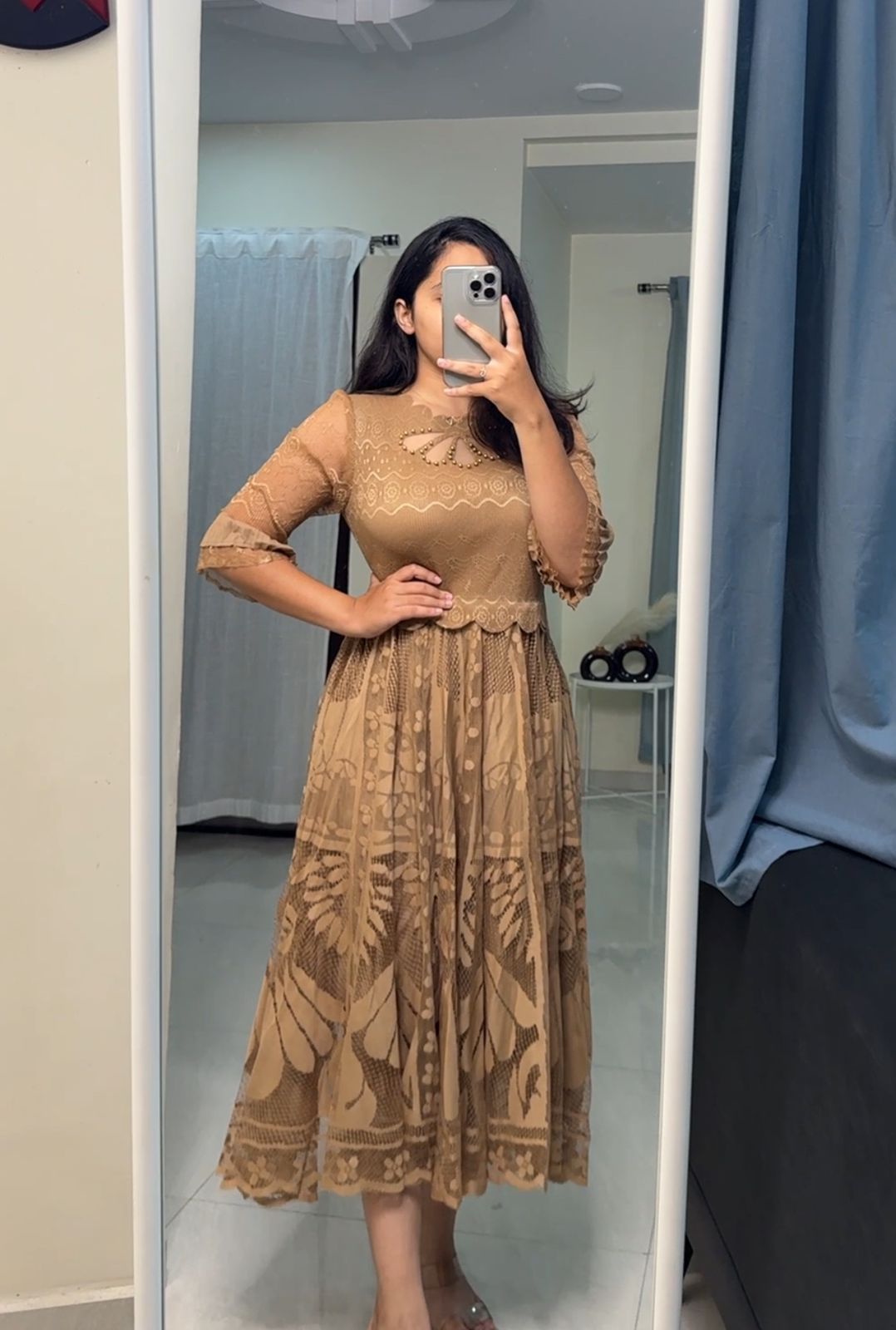 sachin and babi light blue dress 2024 Latest Design Elegant Dresses Women Casual Solid Color Long Sleeve  Pleated Dress Fashionable Ladies Office Dress With Belt main image 0