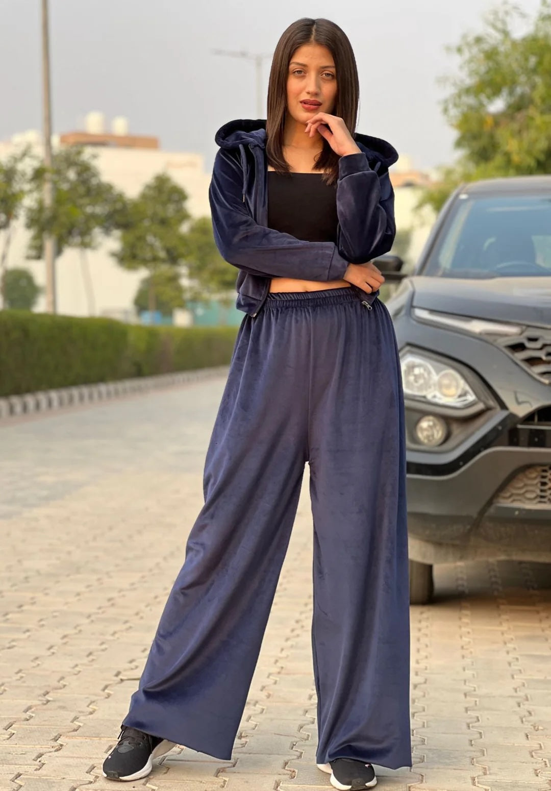 NAVY BLUE Velour Set – Rim Zim Fashion