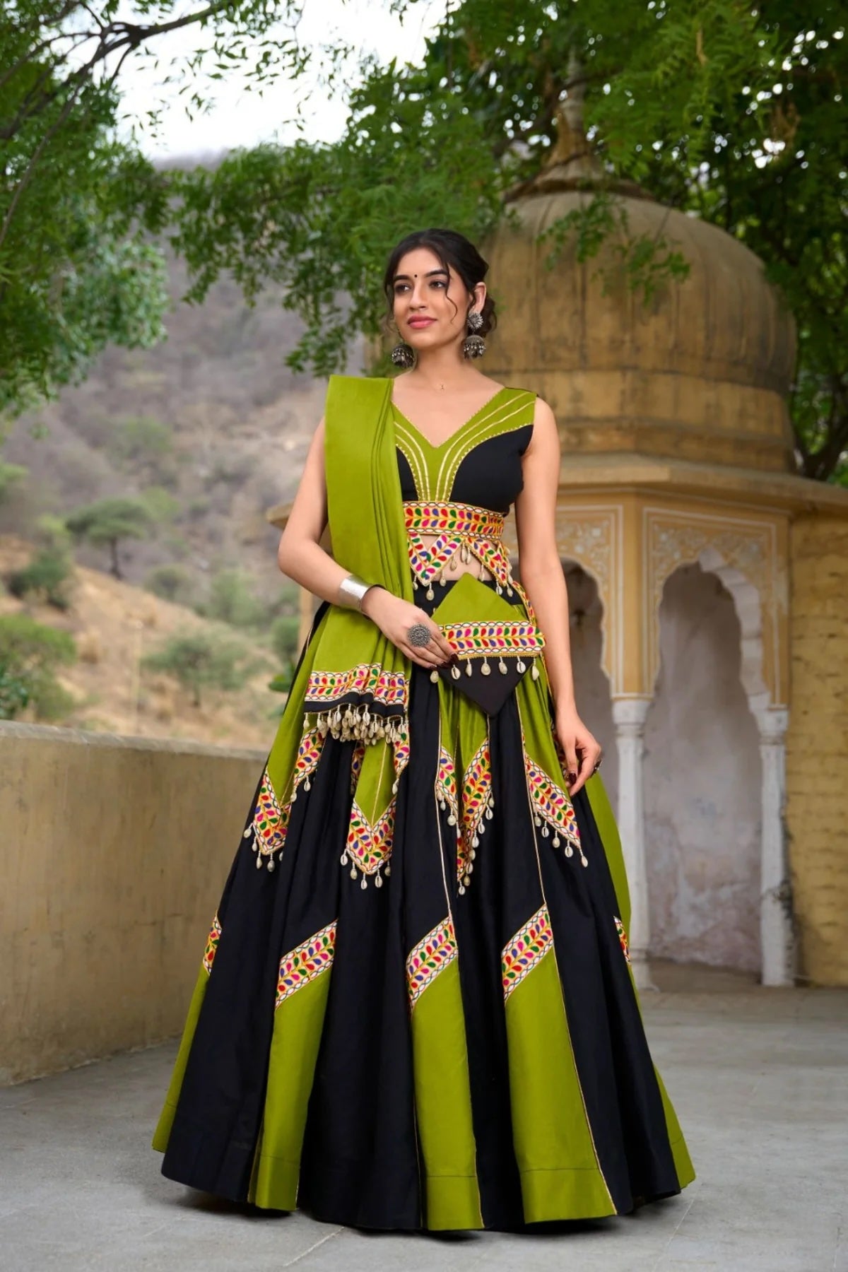 lehenga dress cotton Dark Violet Embroidered Pure Silk Cotton Lehenga Set