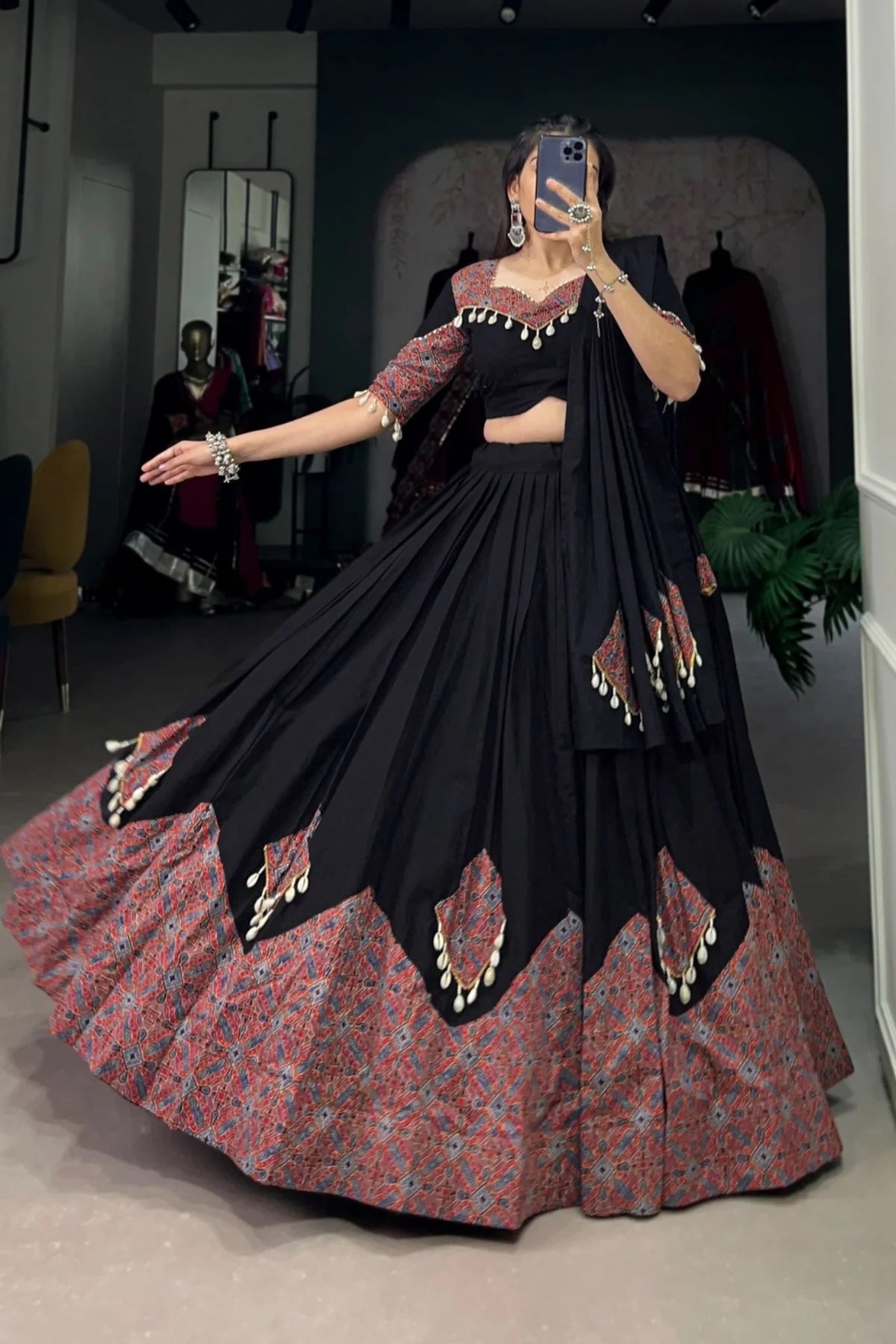 Navratri Special Pure Cotton Lehenga Choli Beautifully Designed Fest Rim Zim Fashion Navratri Special Pure Cotton Lehenga Choli Beautifully Designed Fest Rim Zim Fashion