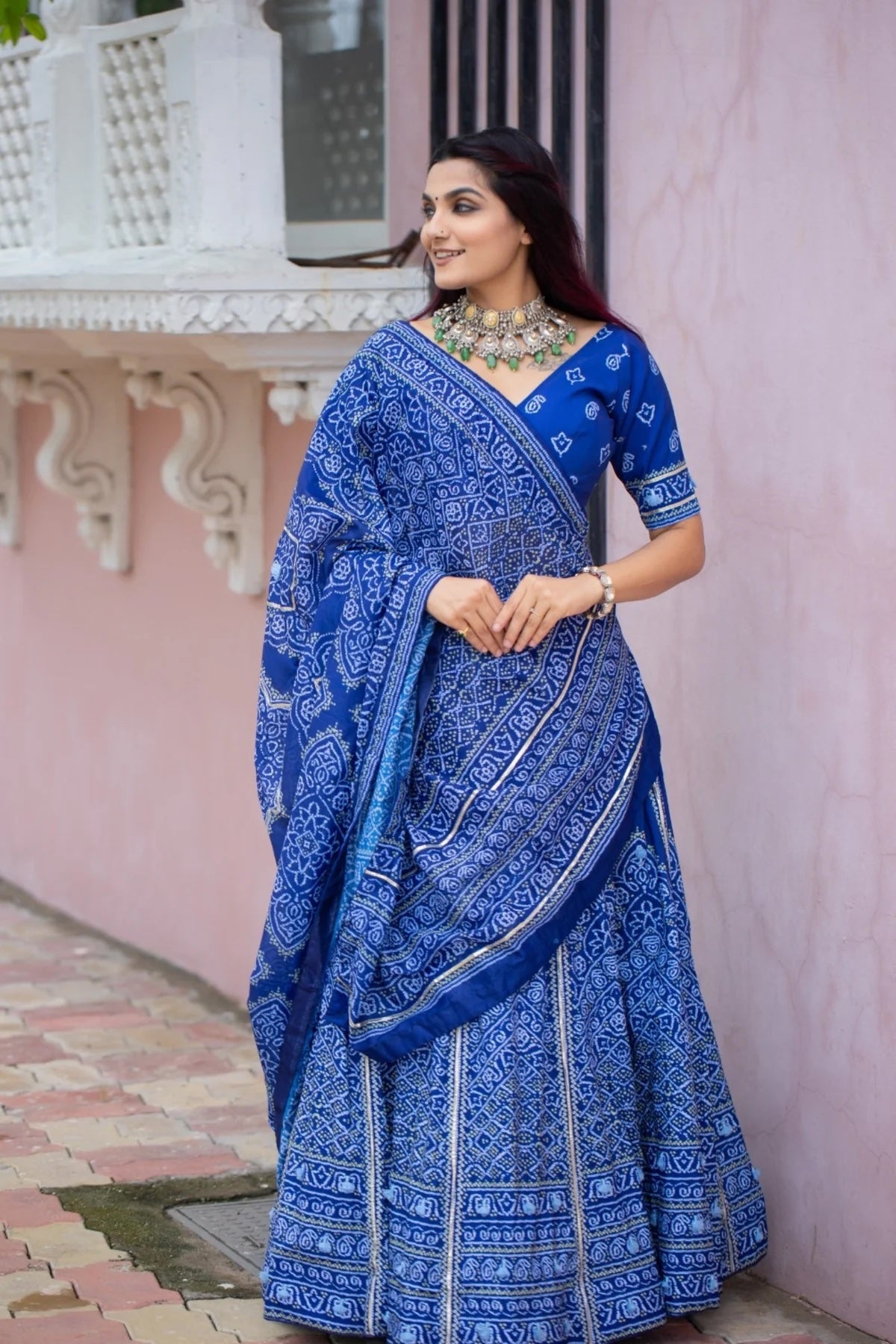 Amazing Bandhani Print with Gota Patti Work Traditional Lehenga Choli
