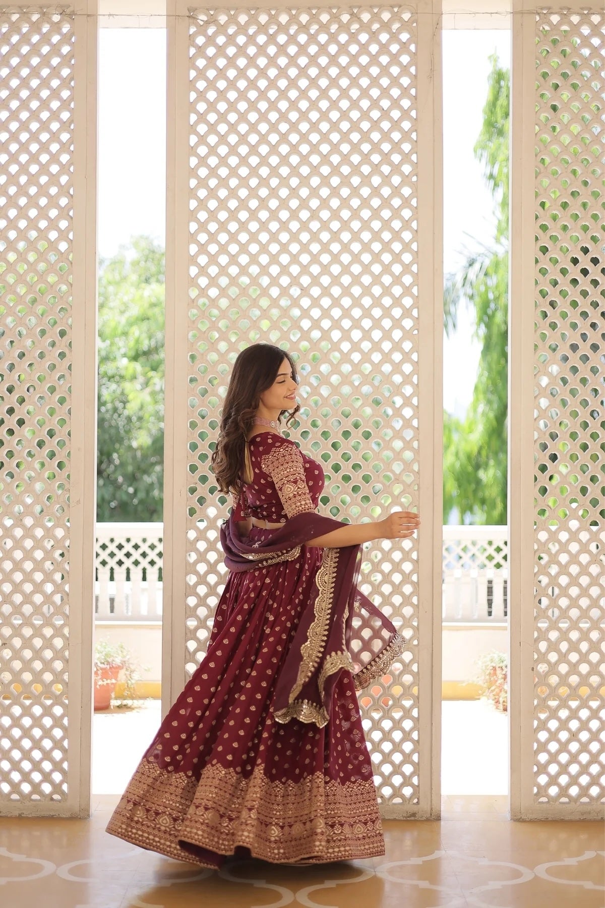 Viscose Jacquard Designer Wedding Lehenga Choli For Bridal Wear