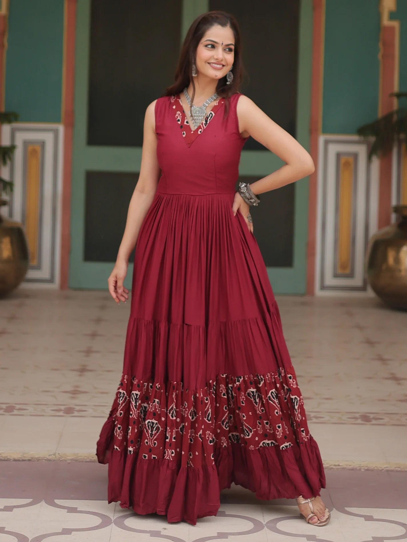 embroidered rayon dress Zinacantan Embroidered Long Rayon Dress – Camelia Mexican Boutique main image 0