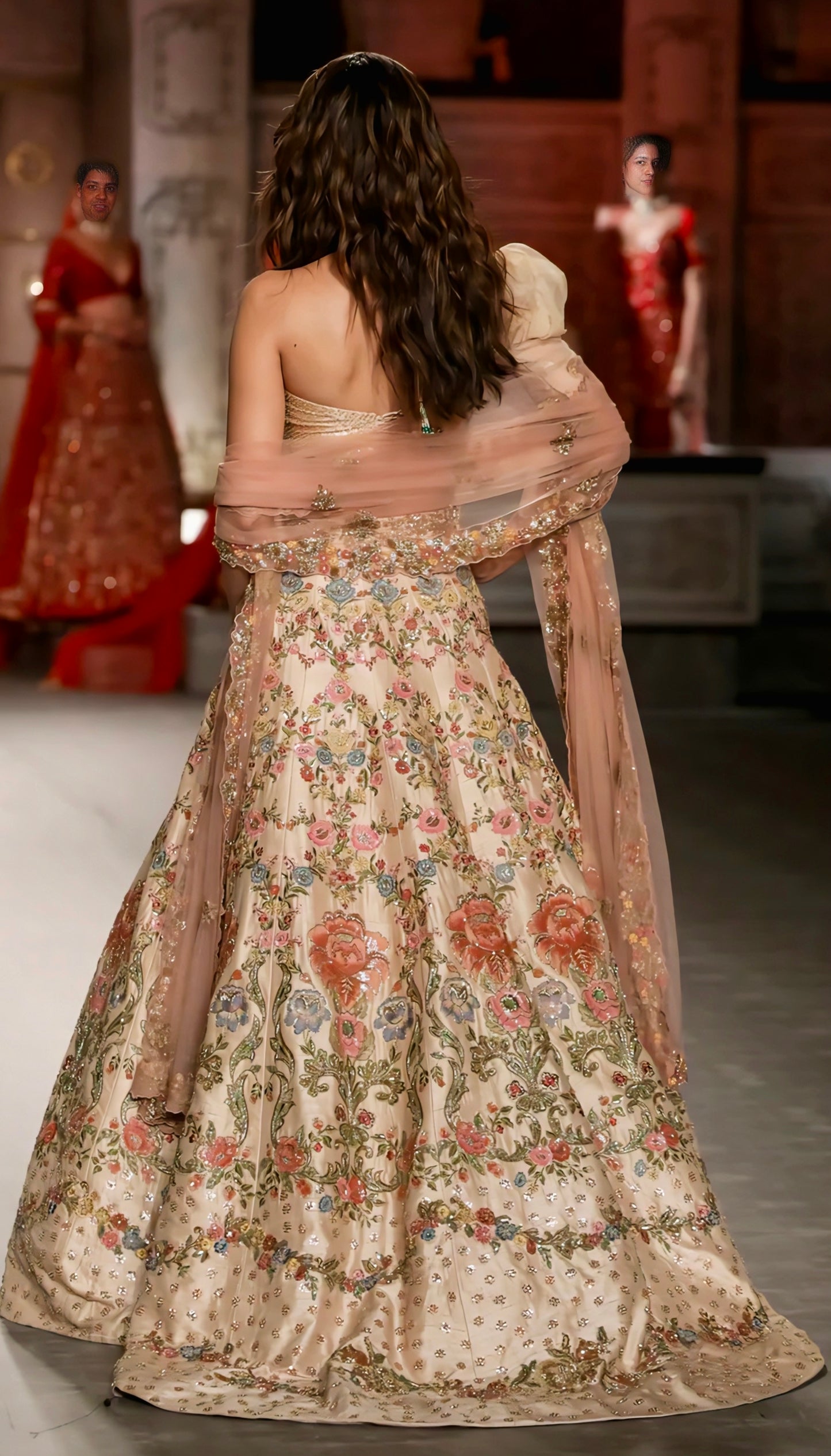 Kriti Sanon Inspired Pastel Floral Embroidered Designer Lehenga