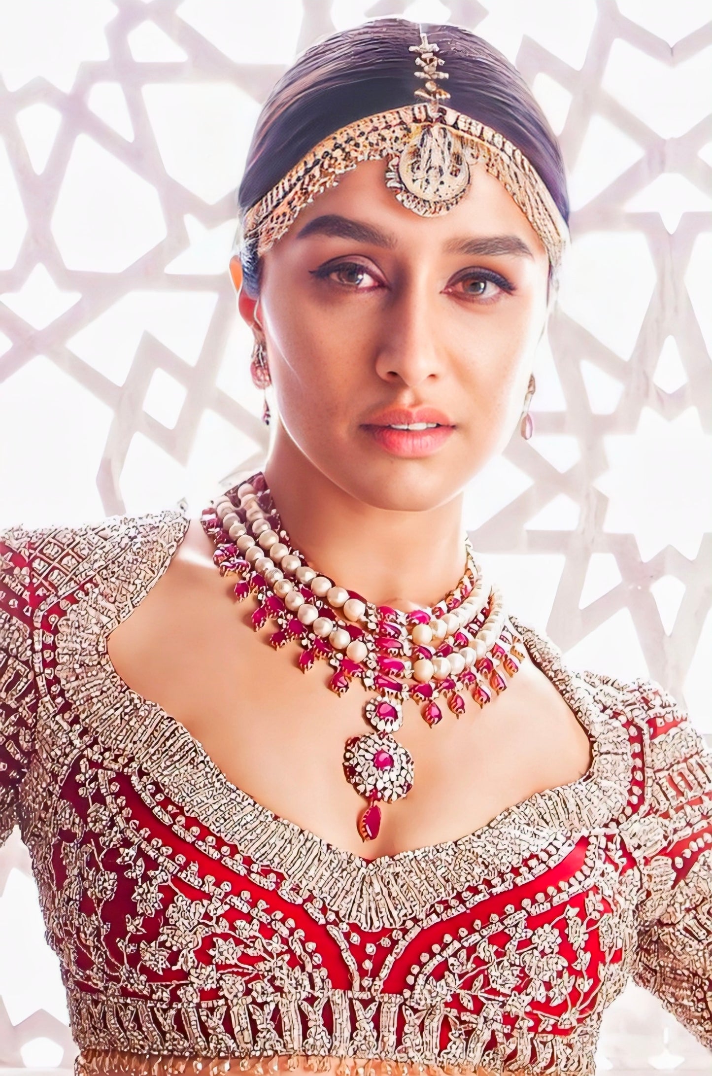 Red Heavy Embroidered Bridal Lehenga Choli Set