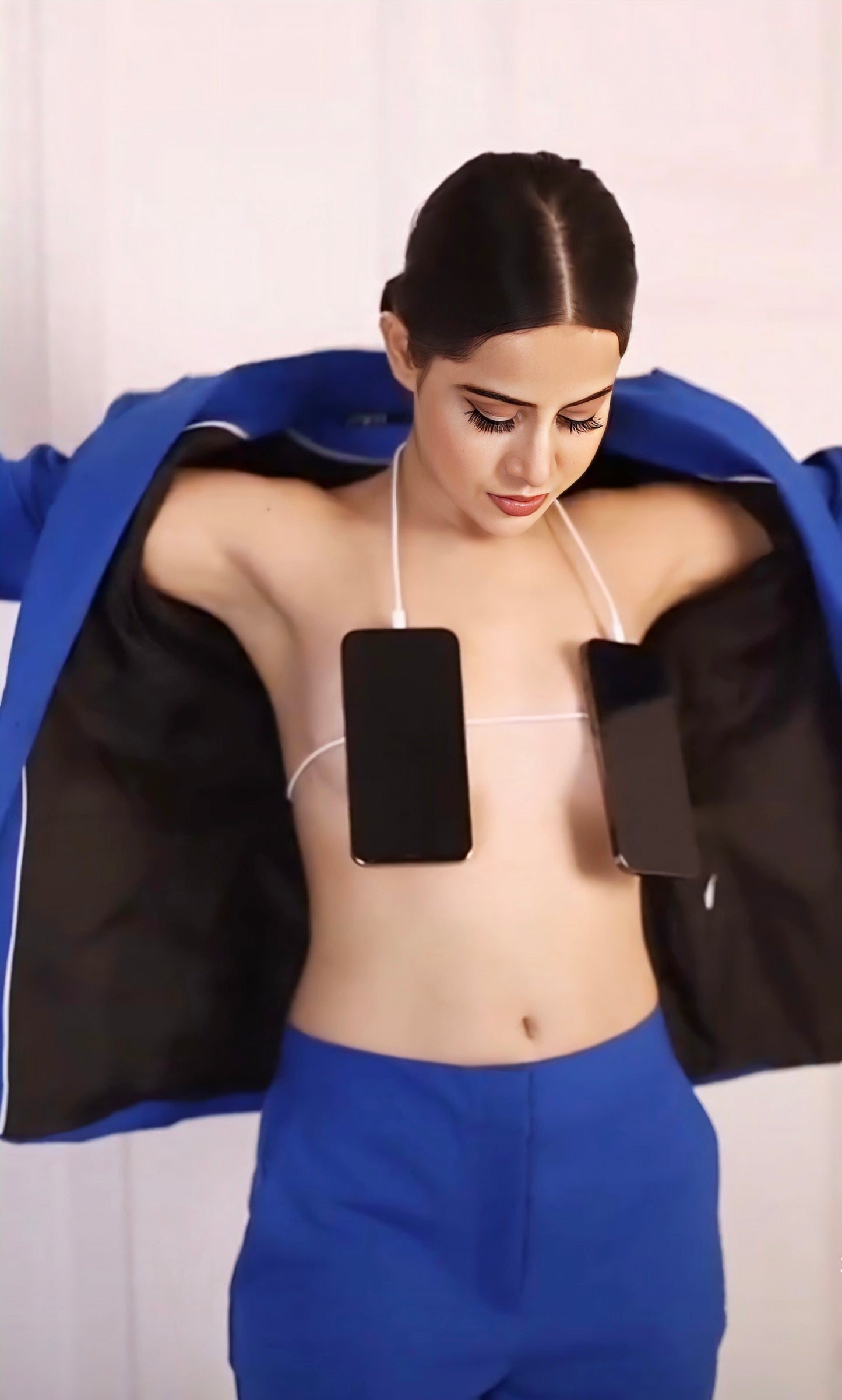 Urfi Javed inspired bold blazer outfit with experimental styling