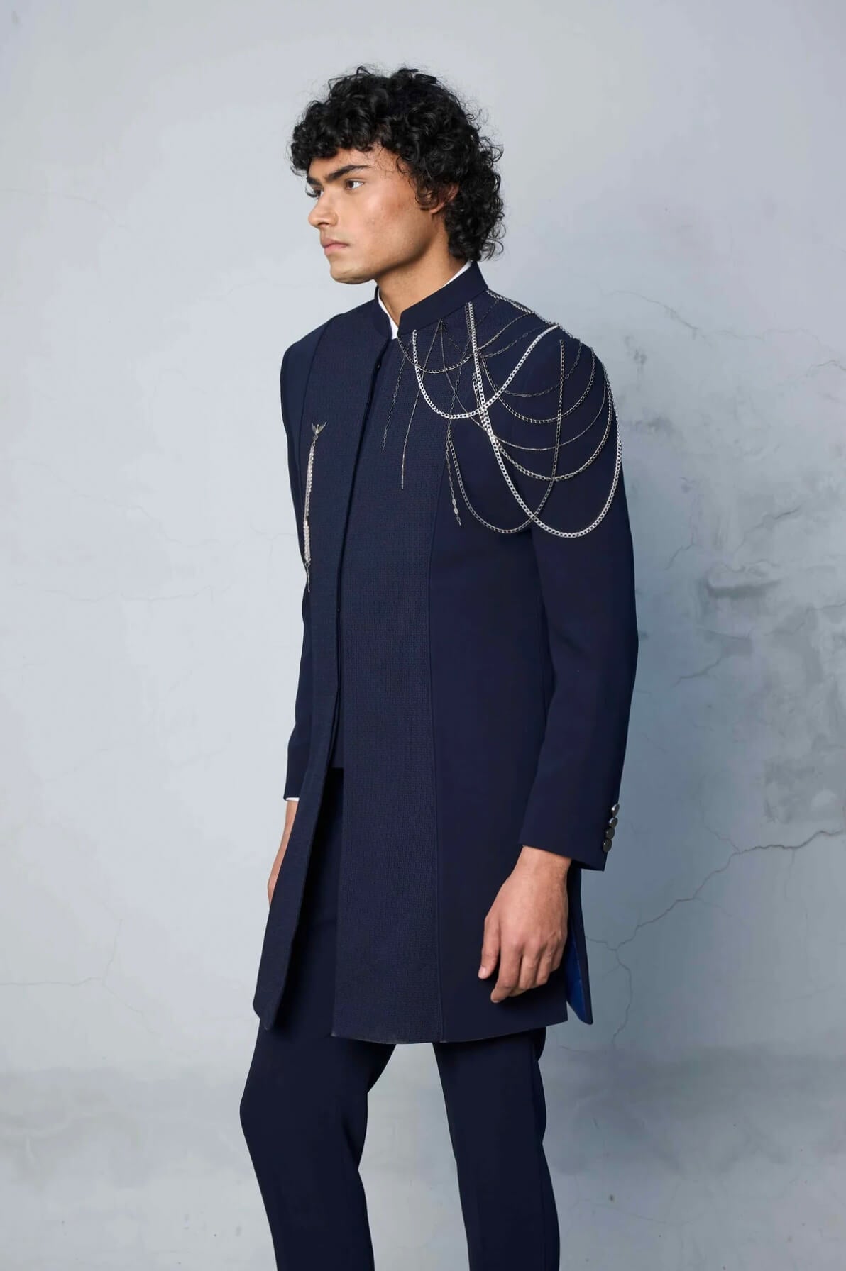 Gargee Designer's Blue Draped Hardware Indo Set