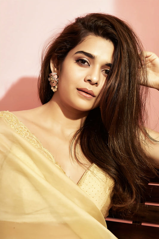 Mithila Palkar in Sunhera Aadira Ziva Saree Set – Yellow Silk Organza Embroidered Designer Saree