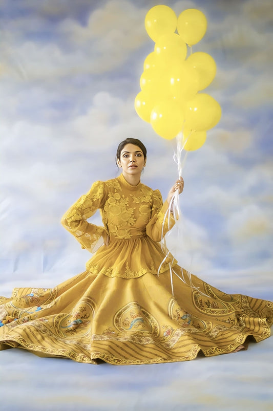Shriya Pilgaonkar in Sunehra Poulami Lehenga Set – Yellow Handwoven Chanderi Digital Print Designer Lehenga