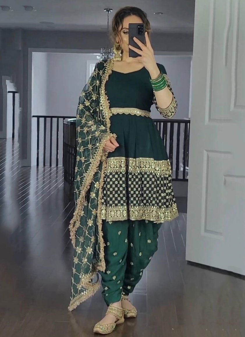 Party Wear Look Top ,Dhoti Salwar and Dupatta SI 240 – Rim Zim Fashion