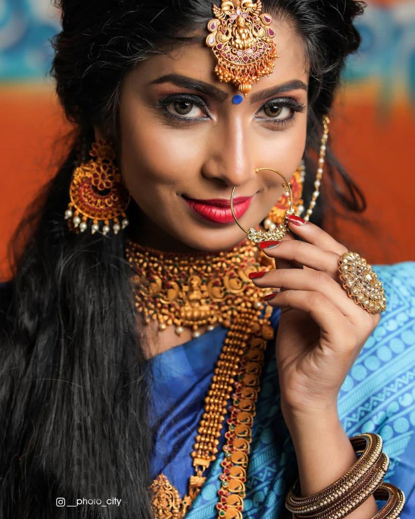 Blue Traditional Bridal Wear Banarasi Saree
