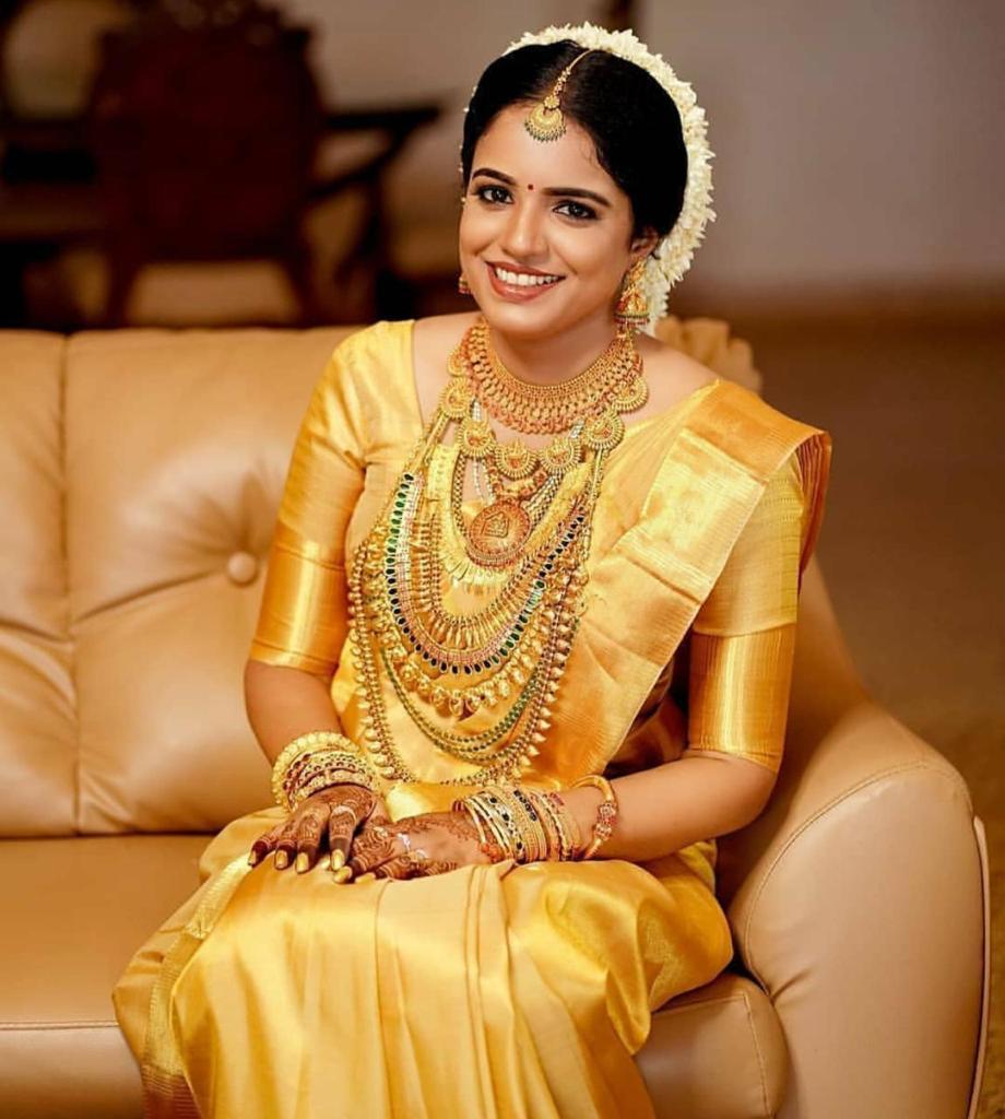 Yellow Attractive Traditional Lichi Silk Bridal Wear Banarsi Designer Saree