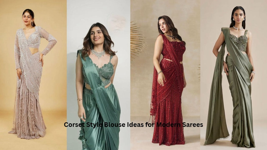 Corset Style Blouse Ideas for Modern Sarees