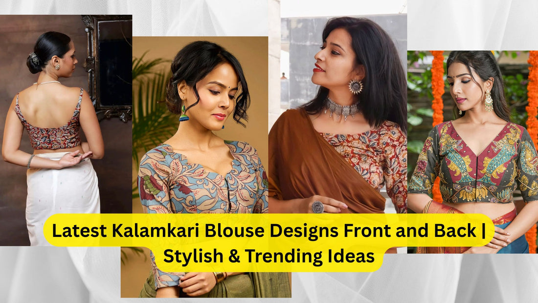 Latest Kalamkari Blouse Designs Front and Back | Stylish & Trending Ideas