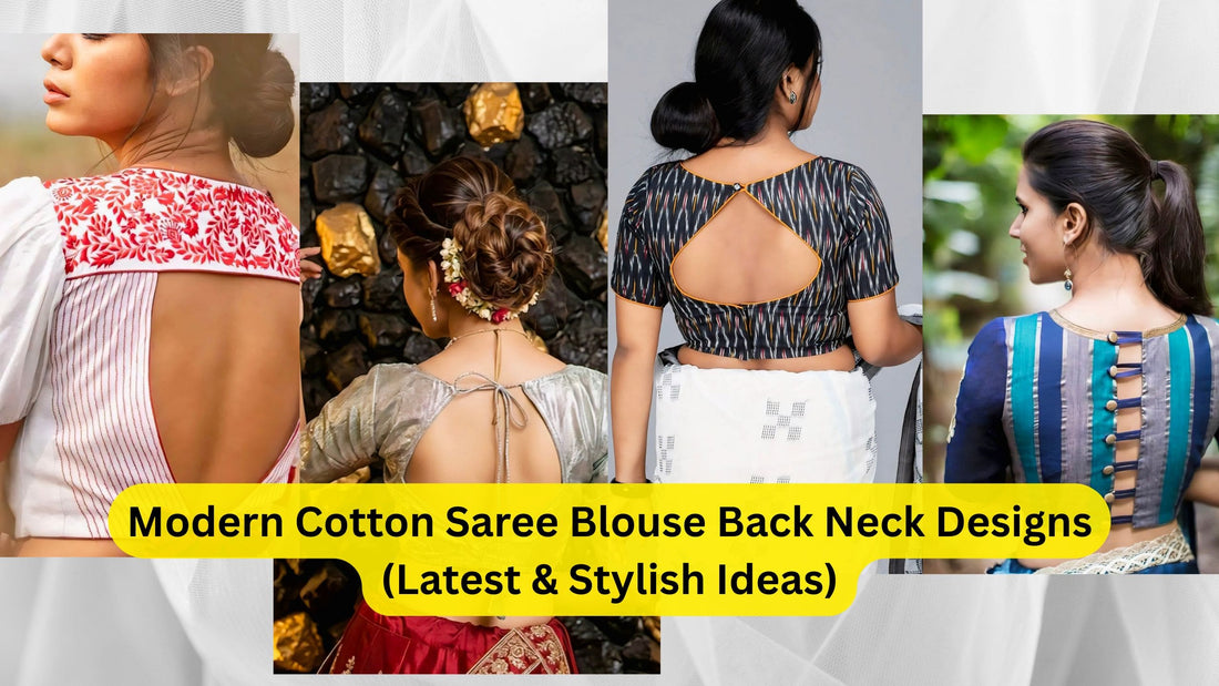 Modern Cotton Saree Blouse Back Neck Designs (Latest & Stylish Ideas)