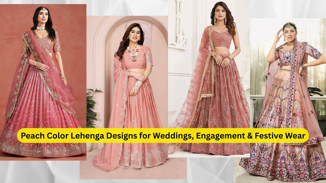 Peach Color Lehenga Designs for Weddings, Engagement & Festive Wear