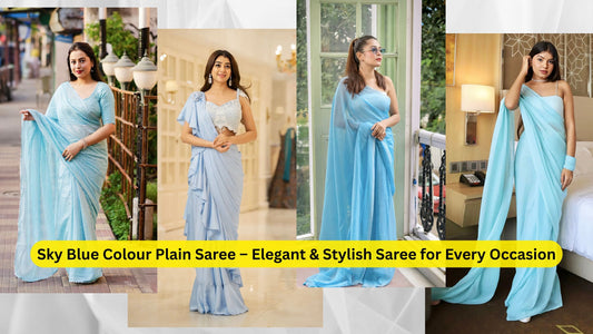 Sky Blue Colour Plain Saree – Elegant & Stylish Saree for Every Occasion