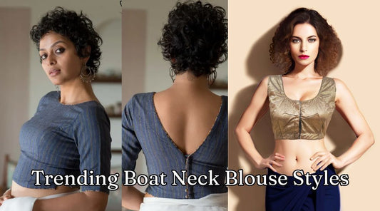 Trending Boat Neck Blouse Styles: A Modern Take on Ethnic Fashion