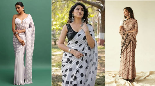 5 Stunning Polka Dot Saree Designs Every Woman Should Own