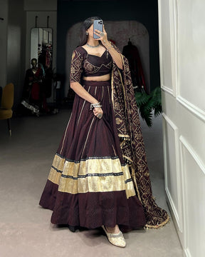 Fully Stitched Navratri Lehenga Choli with 8-Meter Flare for Perfect Celebrations