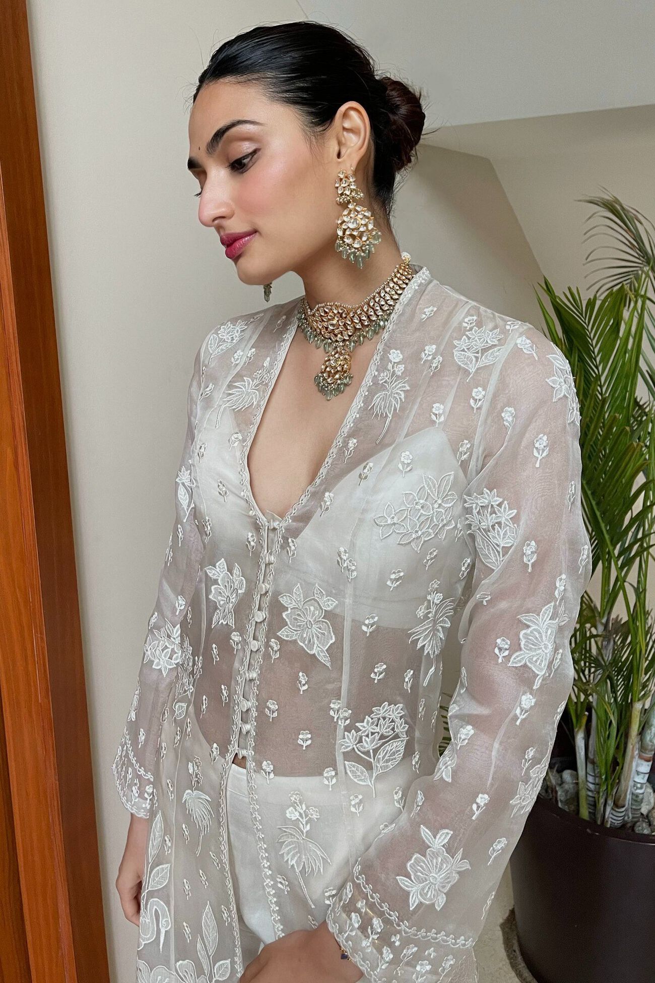 Athiya Shetty in Three-Piece Silk Ensemble