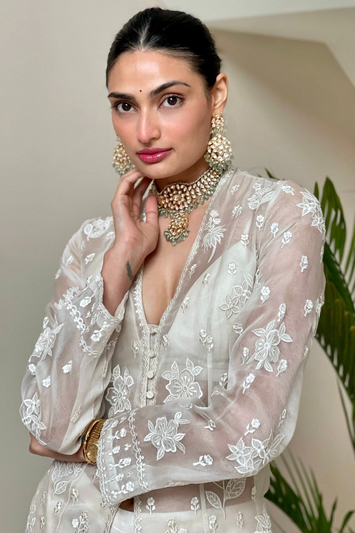 Athiya Shetty in Three-Piece Silk Ensemble