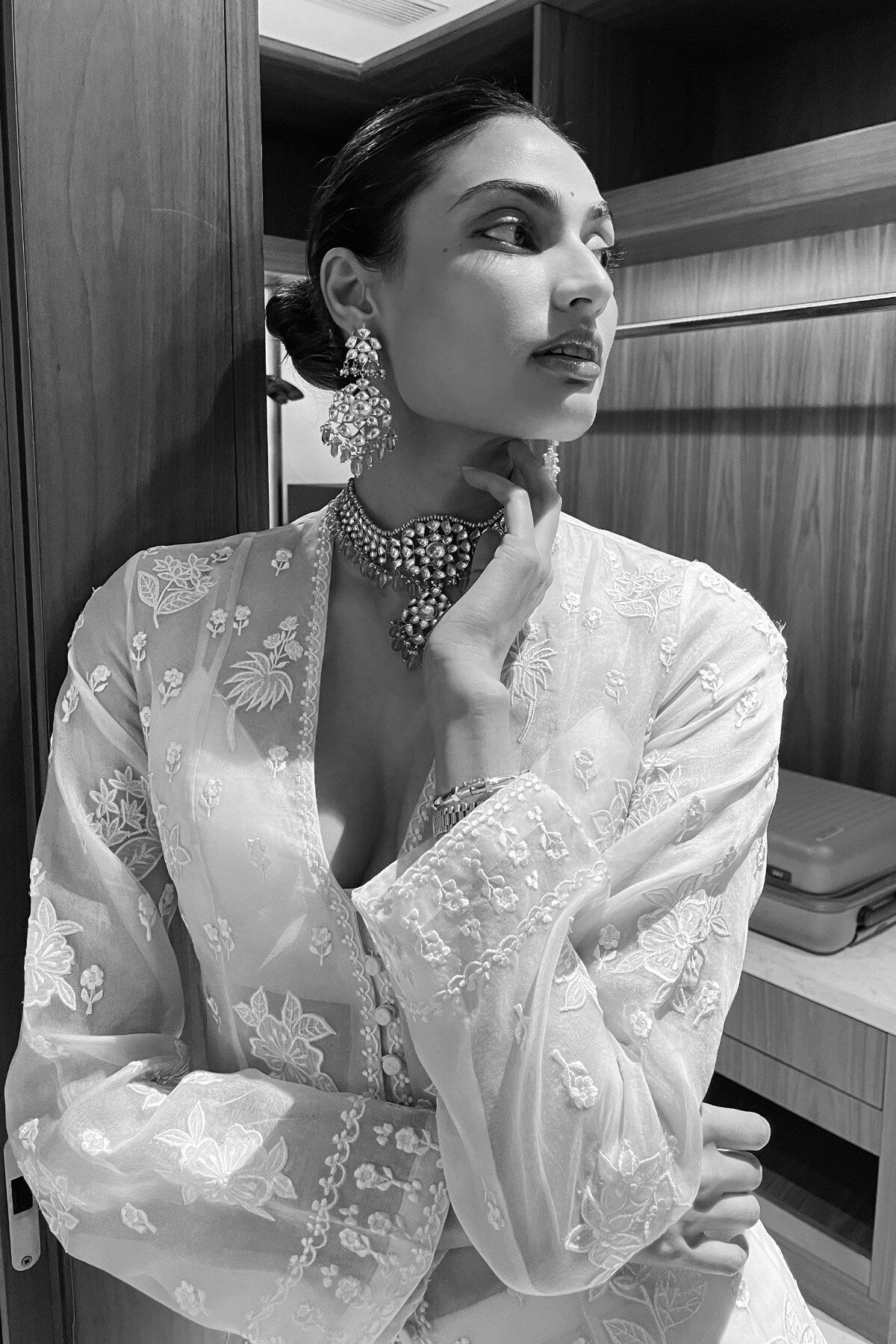 Athiya Shetty in Three-Piece Silk Ensemble