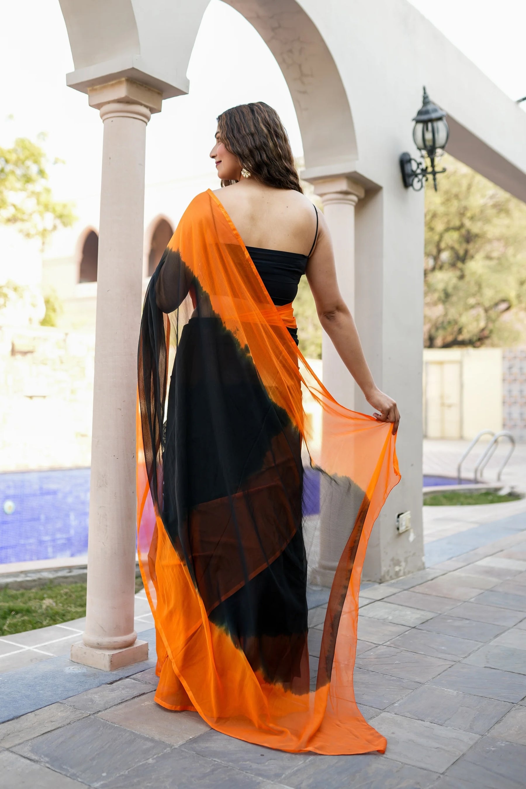 Elegant Dusk Delight Chiffon Saree