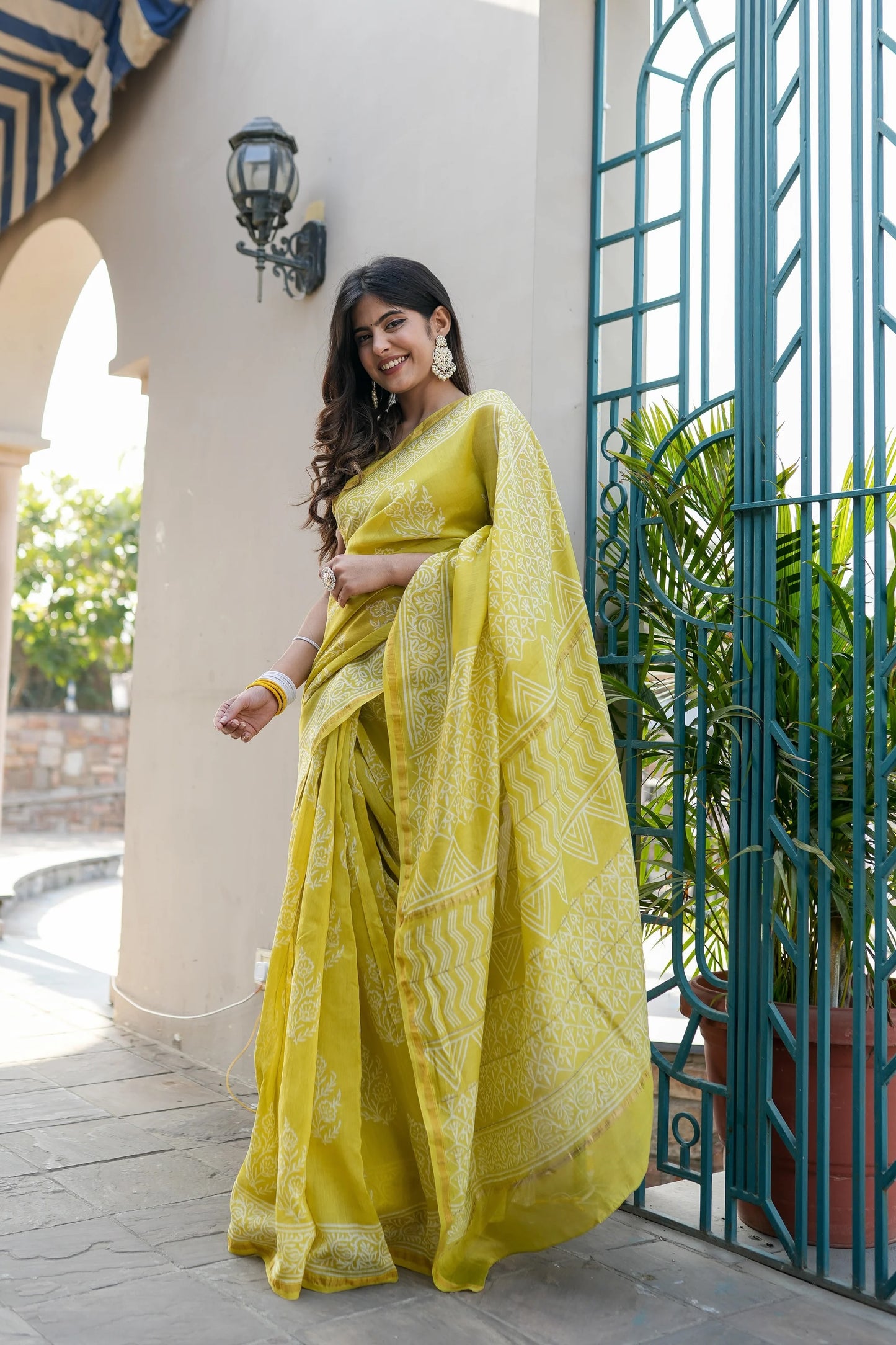 Pearly Prestige Handblock Saree