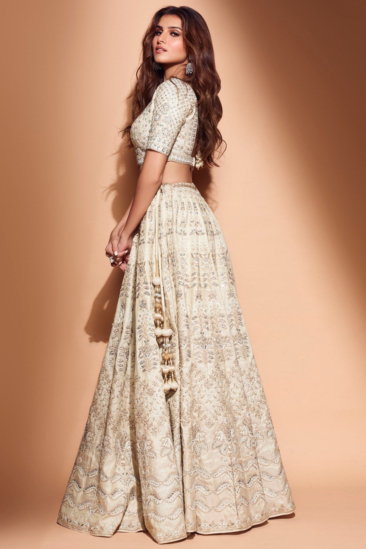 Tara Sutaria in Muted Gold Ilios Lehenga Set for Bride