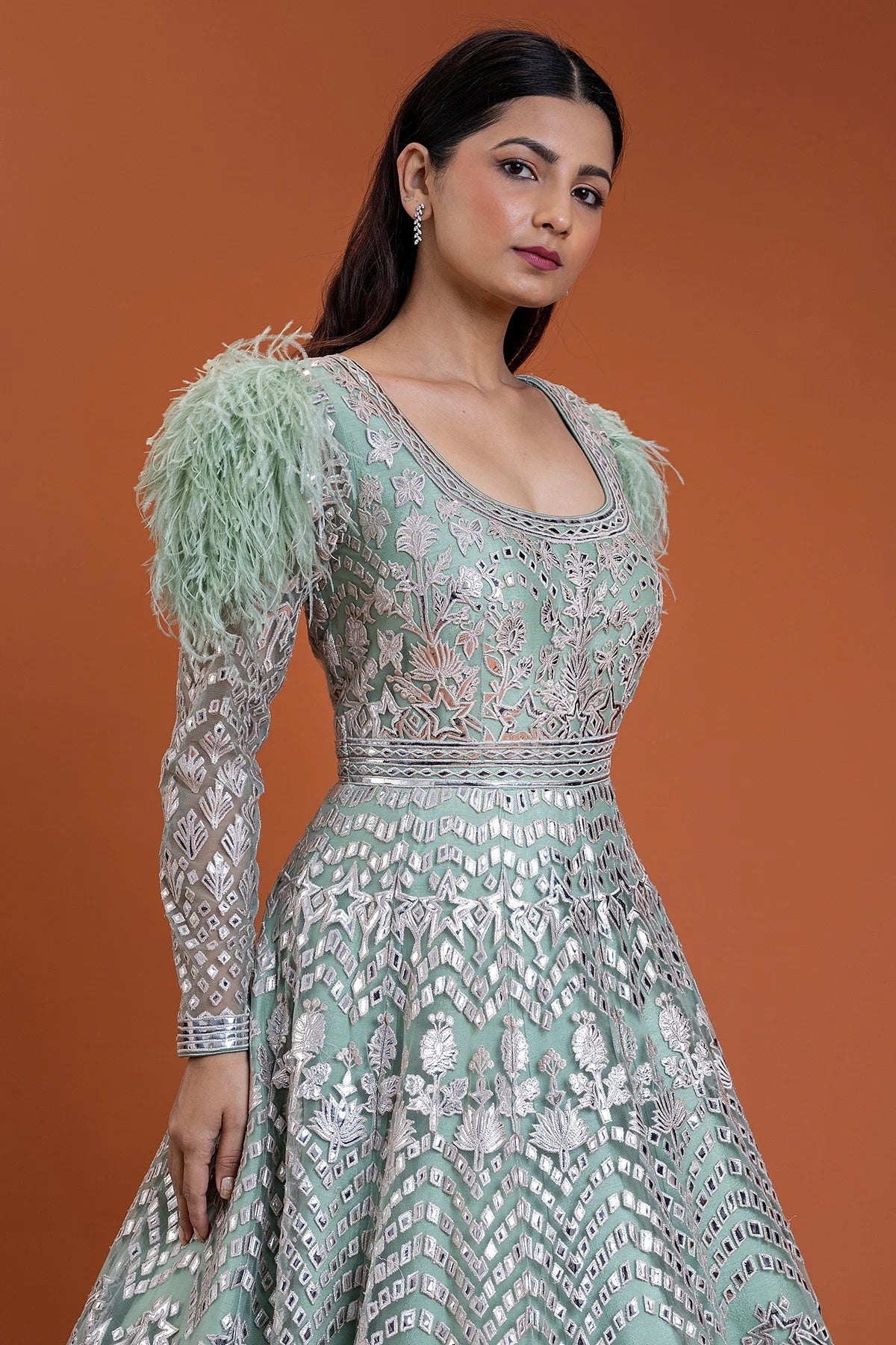 dusty mint green dress Andrea Cut Out Flowy Dress- Dusty Mint
