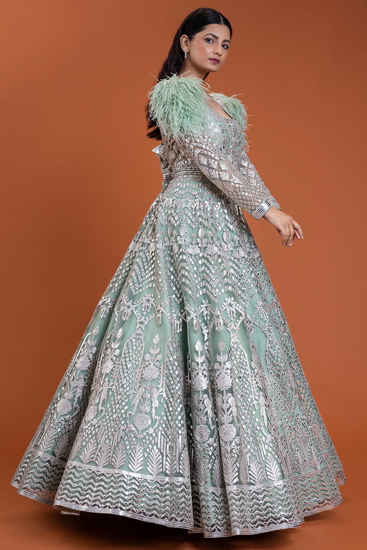 dusty mint green dress Dusty Mint Embroidery Dress - Flower Girl Dress