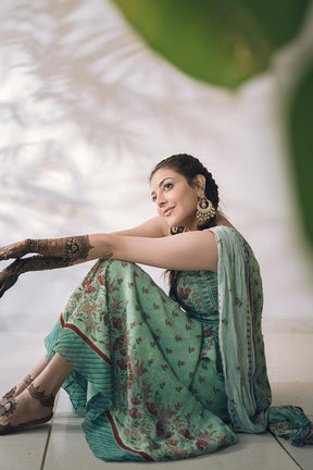 Kajal Aggarwal Green Traditional Murina Kurta Set