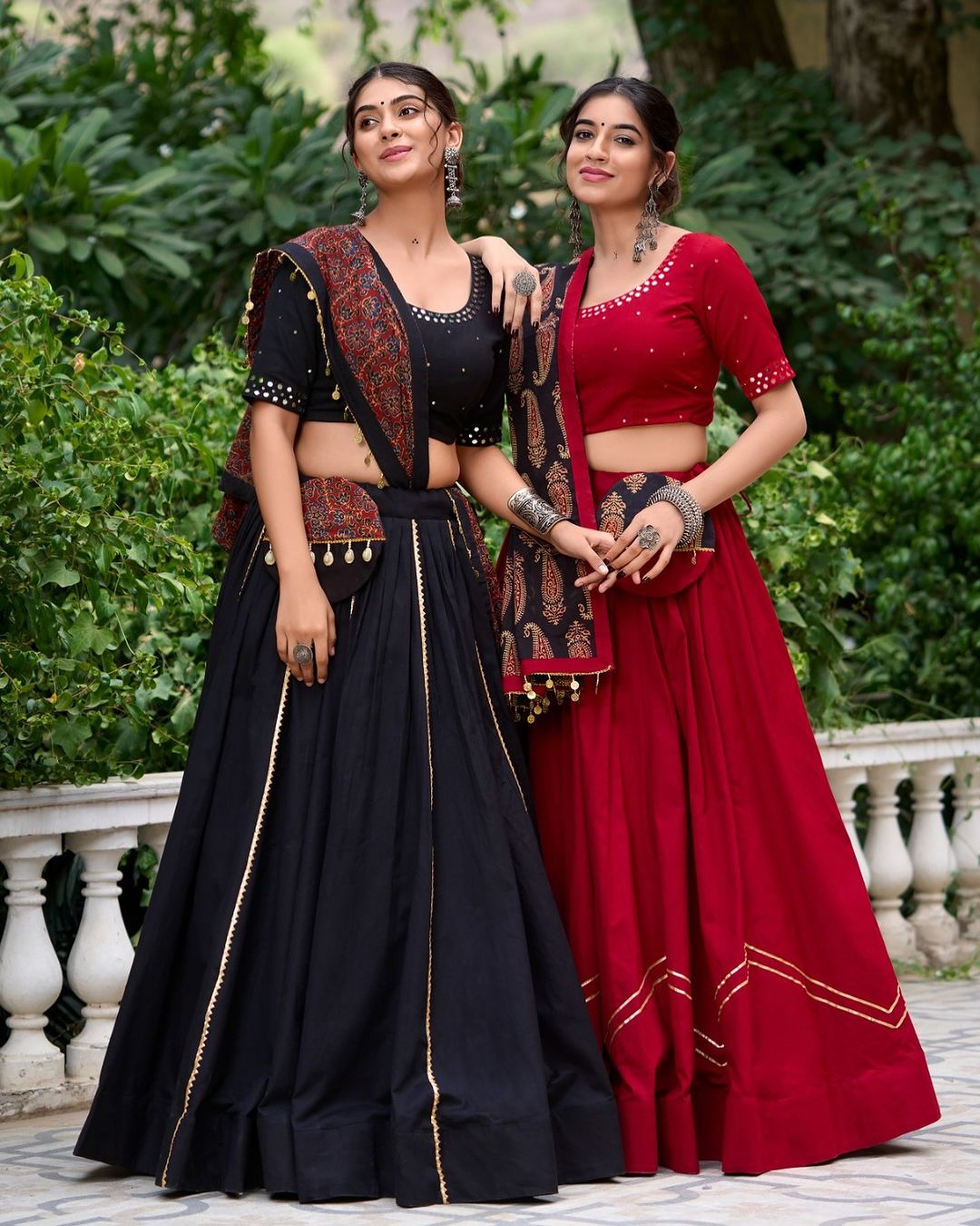 Shine Bright in a Fully Stitched Pure Cotton Lehenga Choli with Real Mirror Work and 6-Meter Flare