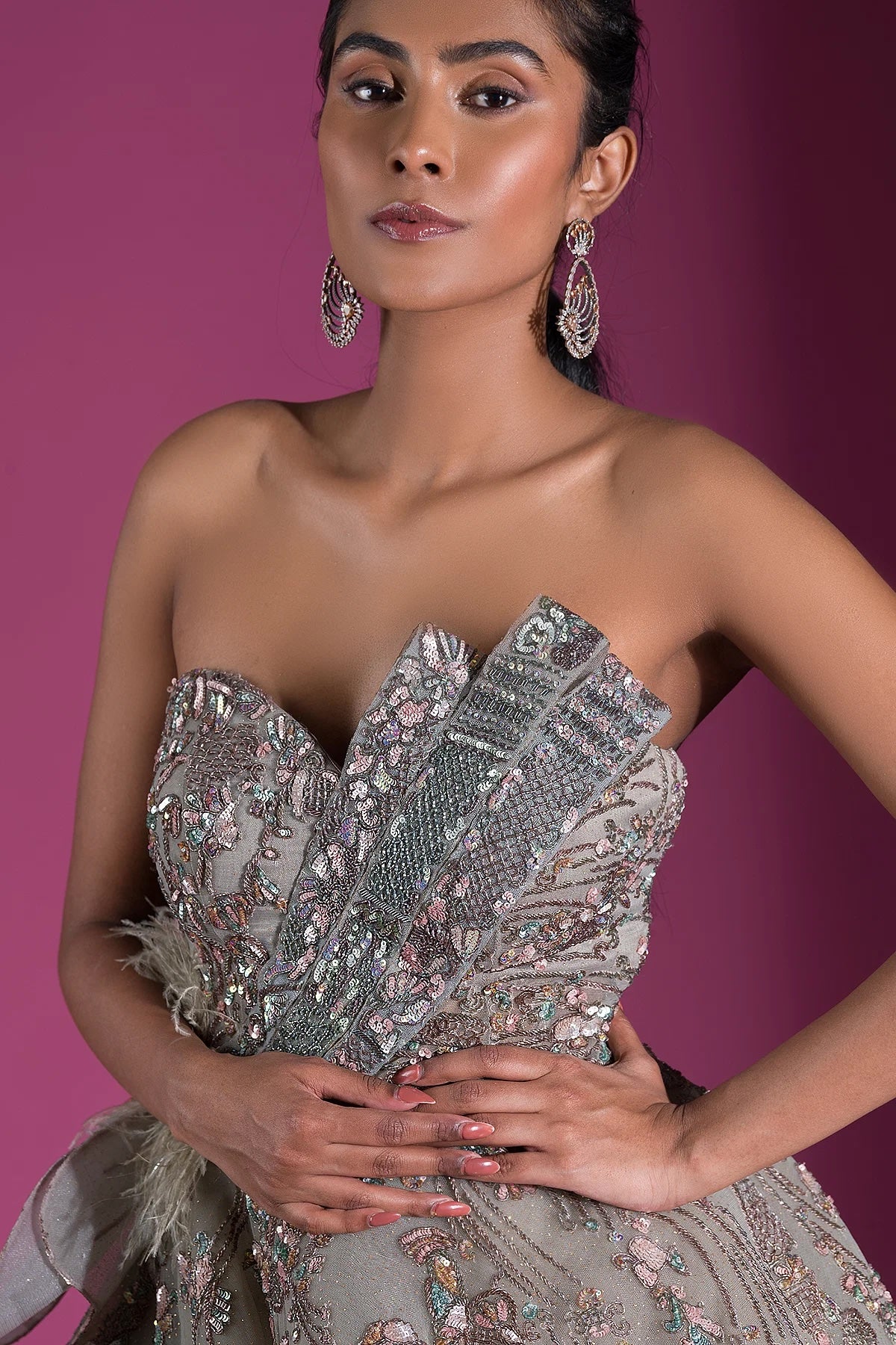 Georgette Gown Grey Dress Jewellery Wedding Special Grey Georgette Ready To Wear Gown Georgette Gown Grey Dress Jewellery Wedding Special Grey Georgette Ready To Wear Gown