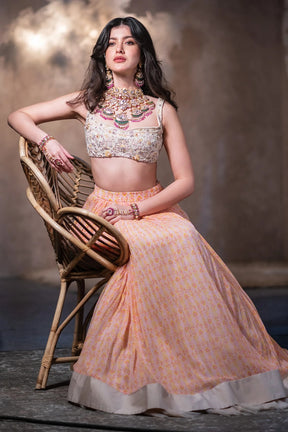 Shanaya Kapoor in Orchid Pink Ikat Printed Ruched Skirt