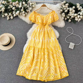 Adeline Cotton Cutwork Dress | Elegant and Breezy Summer Fashion