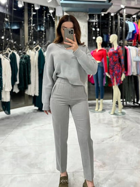 Grey Sacha Crew Neck Sweater