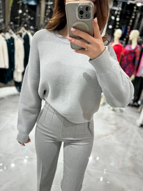 Grey Sacha Crew Neck Sweater