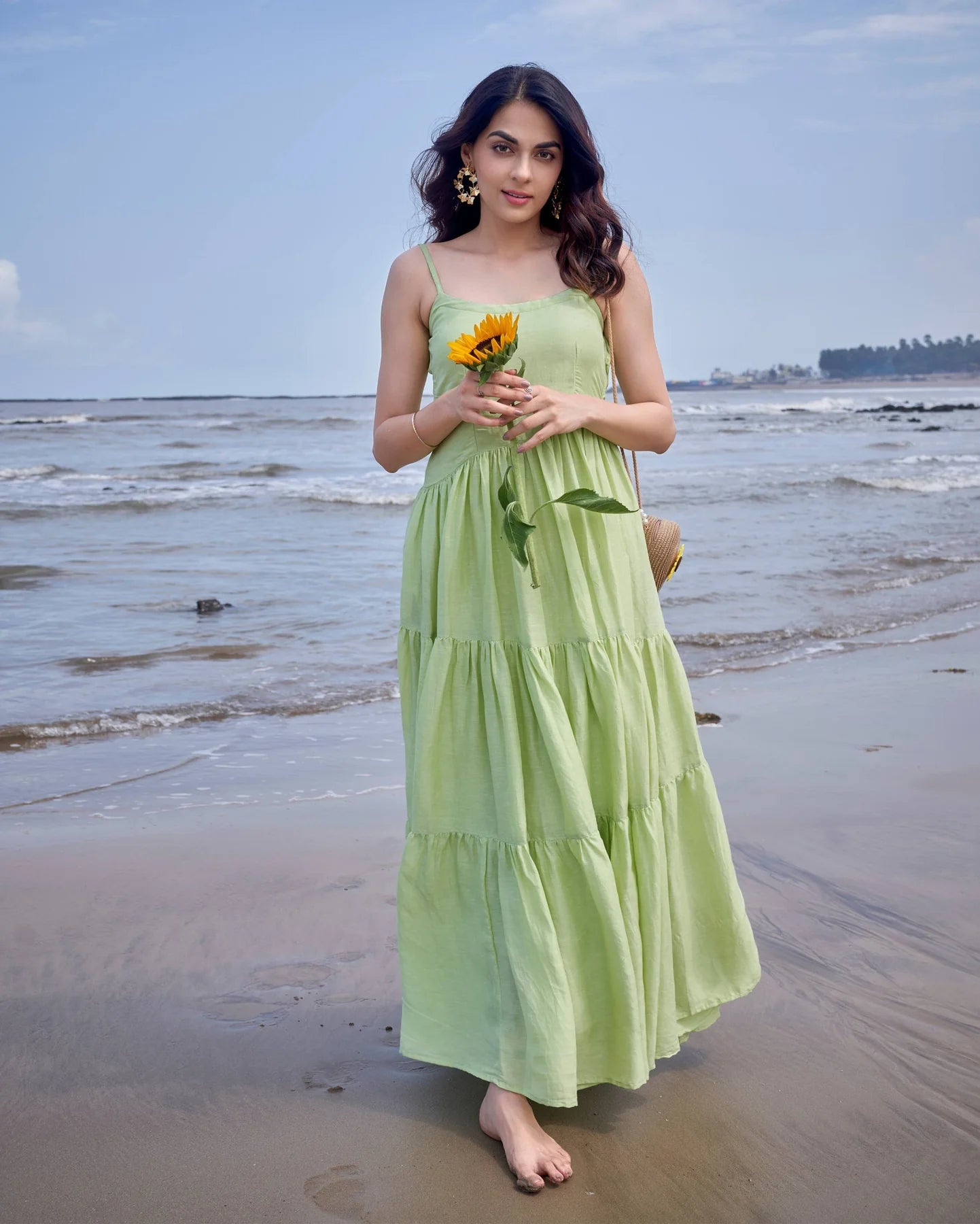 Aviary Green Solid Linen Georgette Dress - Elegant & Stylish Women's F Rim Zim Fashion Aviary Green Solid Linen Georgette Dress - Elegant & Stylish Women's F Rim Zim Fashion