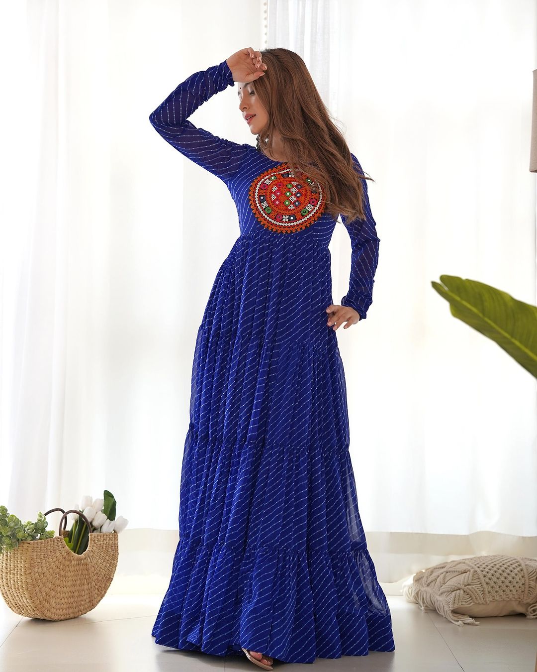 Stunning 7+ Meter Full-Flair Anarkali Layer Gown