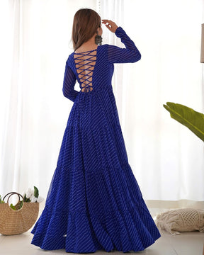 Stunning 7+ Meter Full-Flair Anarkali Layer Gown