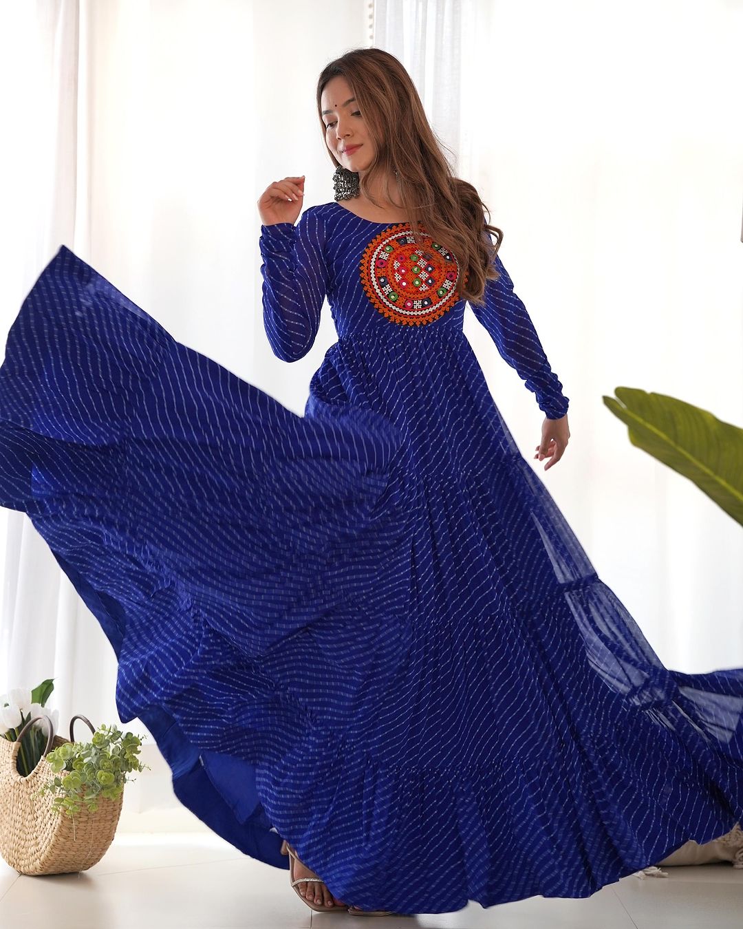 Stunning 7+ Meter Full-Flair Anarkali Layer Gown