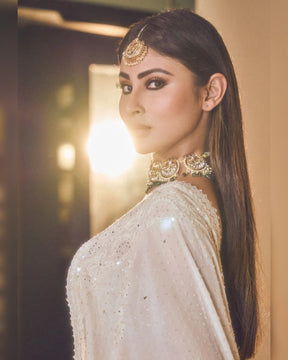 Mouni Roy  Ethnic Fashion Glows in an Ivory Sequins Lehenga Set