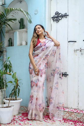 Floral Prints Whispers Organza Saree