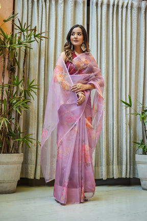 Floral Prints Whispers Organza Saree for any Occasions