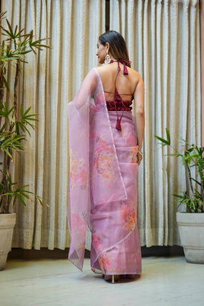 Floral Prints Whispers Organza Saree for any Occasions