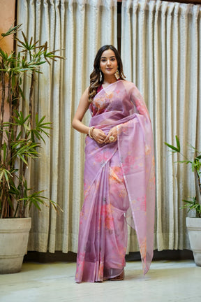 Floral Prints Whispers Organza Saree for any Occasions